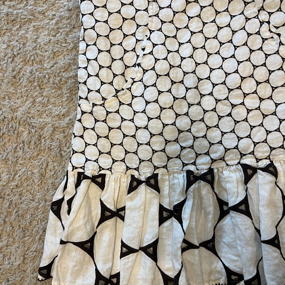 Diane Von Furstenburg Linen Eyelet Vacation Cocktail Dress 0 - Picture 4 of 6